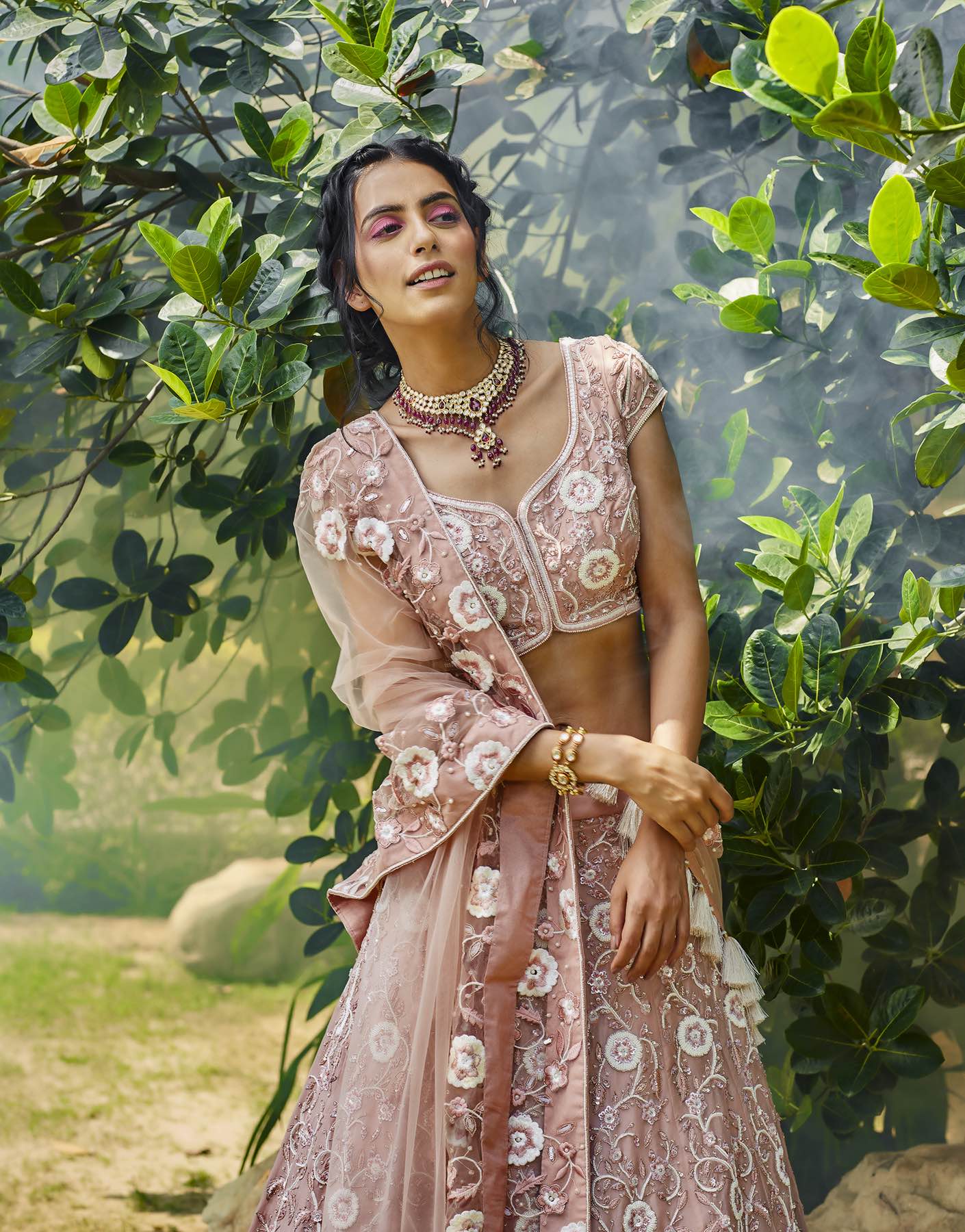 Floral Jaal Embellished Lehenga Set - Akilah