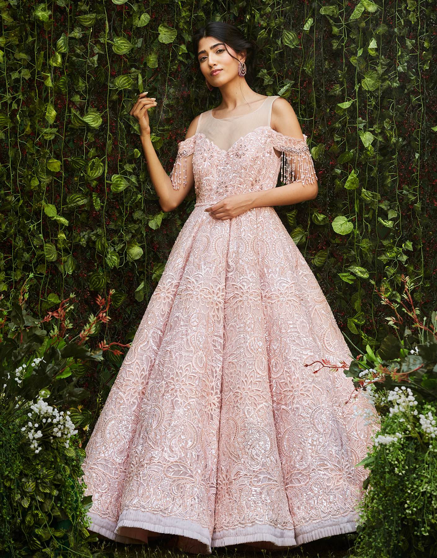 Pink Structured Gown - Akilah