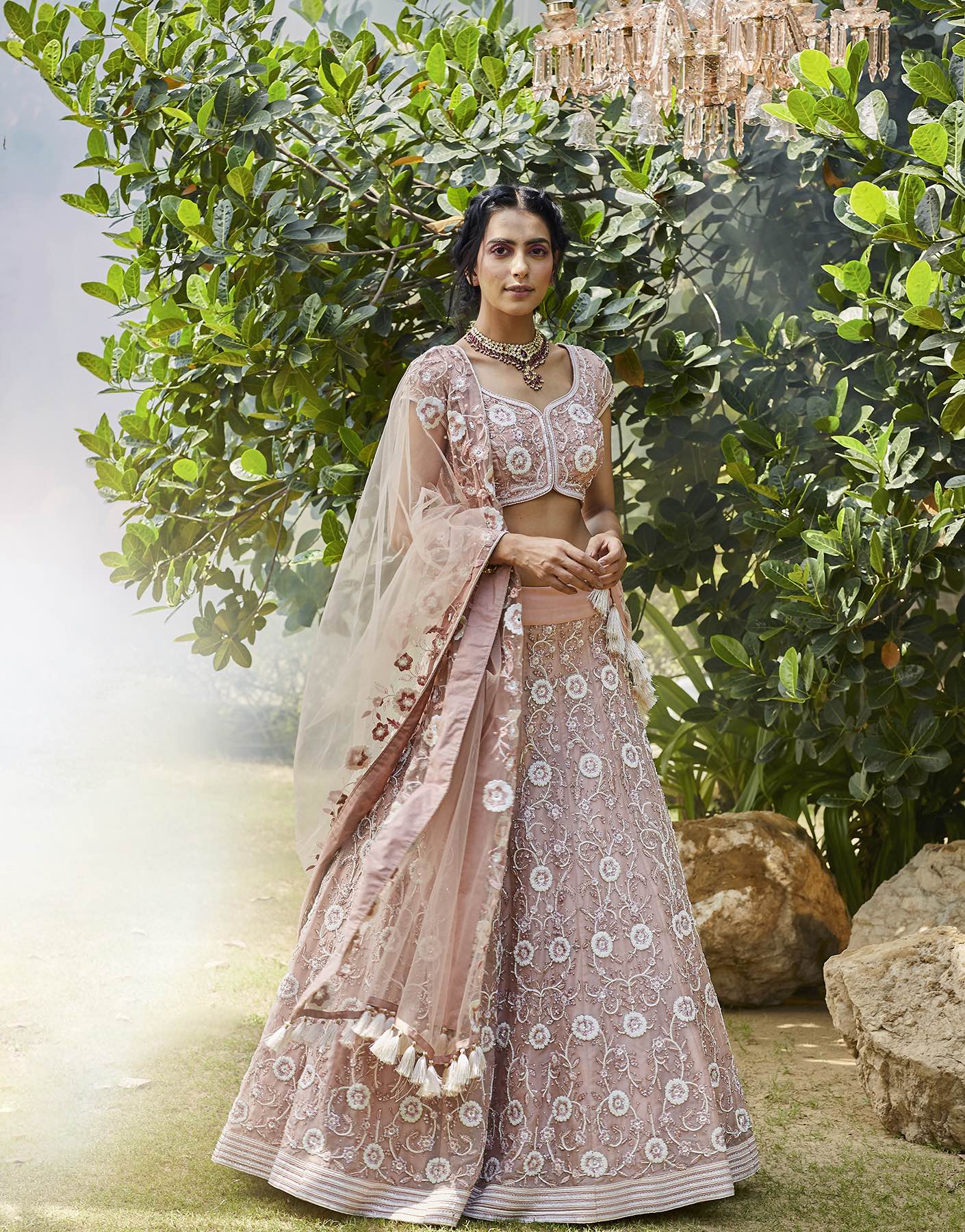 Floral Jaal Embellished Lehenga Set - Akilah