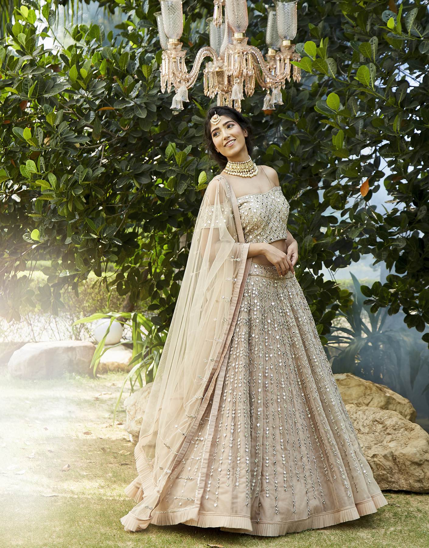 Mirror Embellished Lehenga Set - Akilah