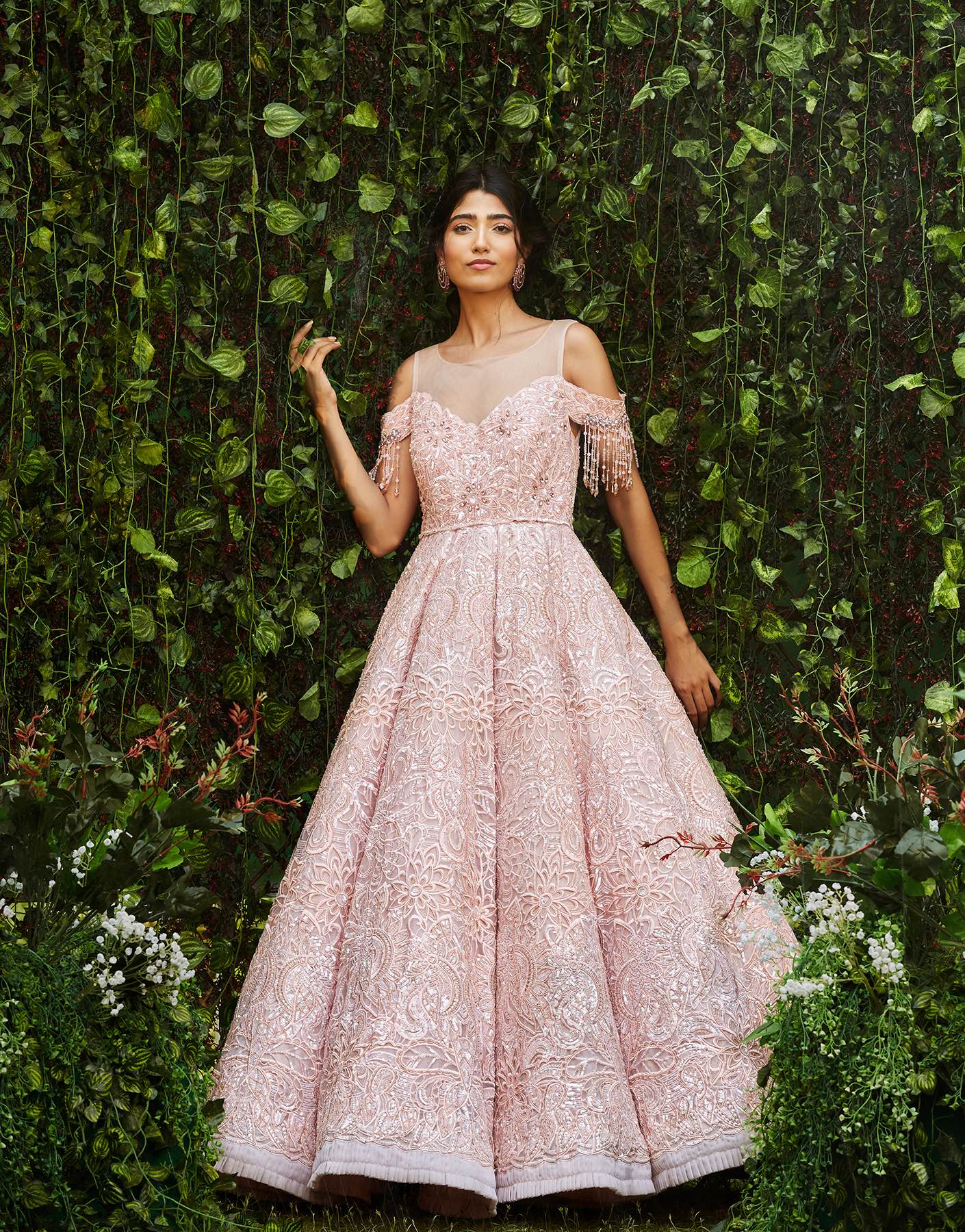 Pink Structured Gown - Akilah