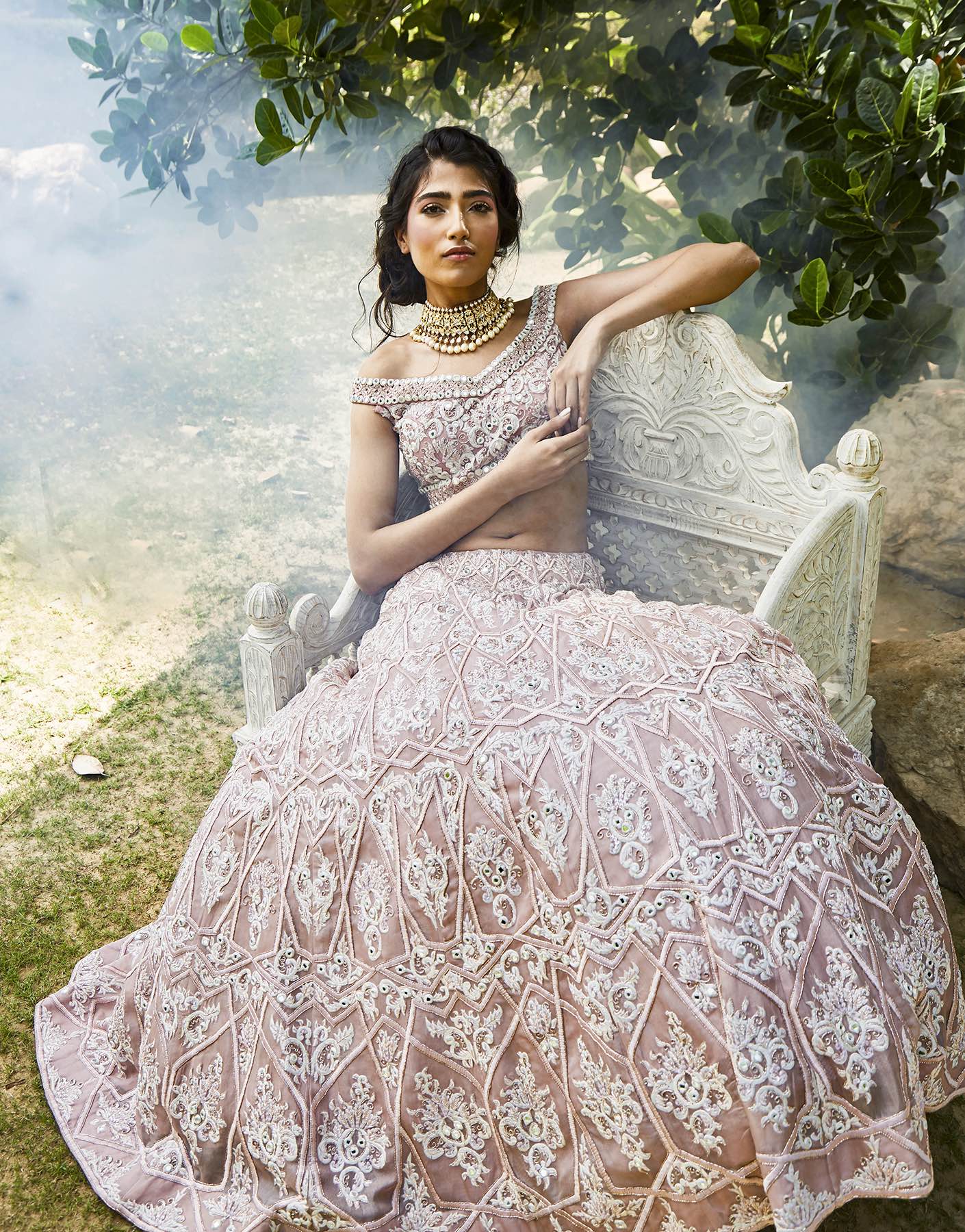 Floral Jaal Embroidered Lehenga Set - Akilah