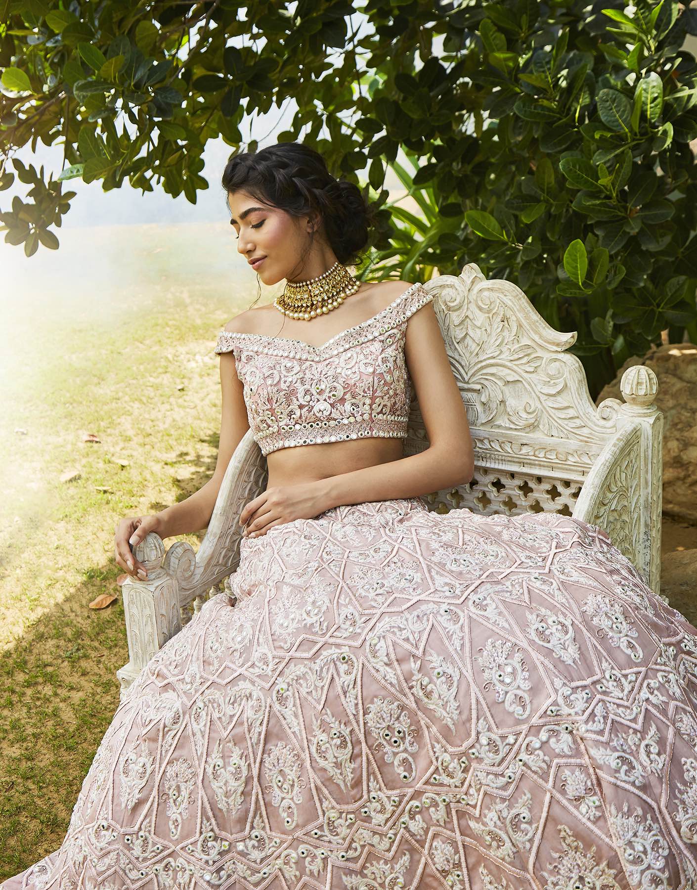 Floral Jaal Embroidered Lehenga Set - Akilah
