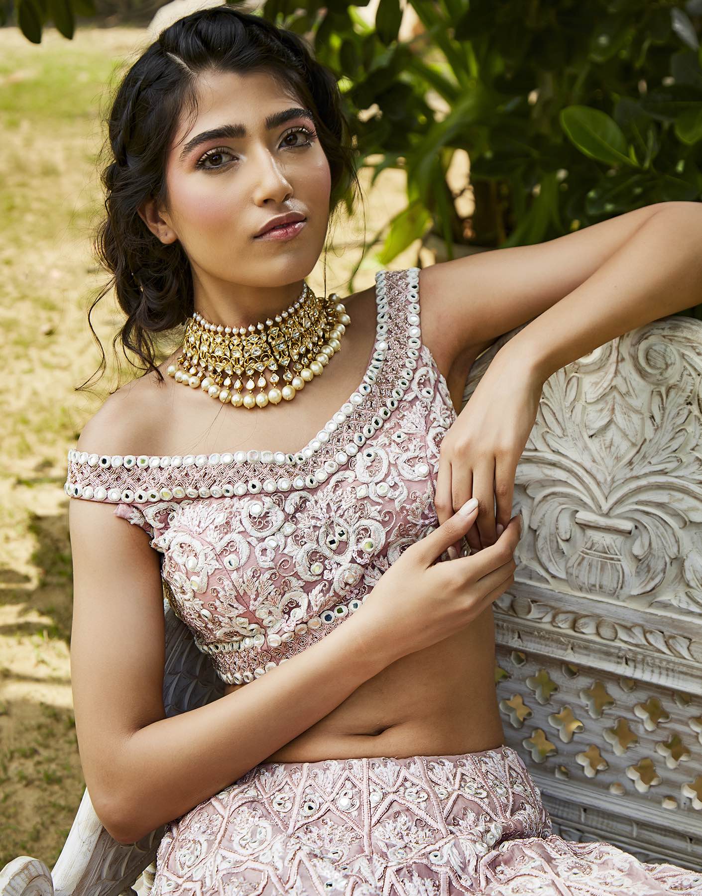 Floral Jaal Embroidered Lehenga Set - Akilah